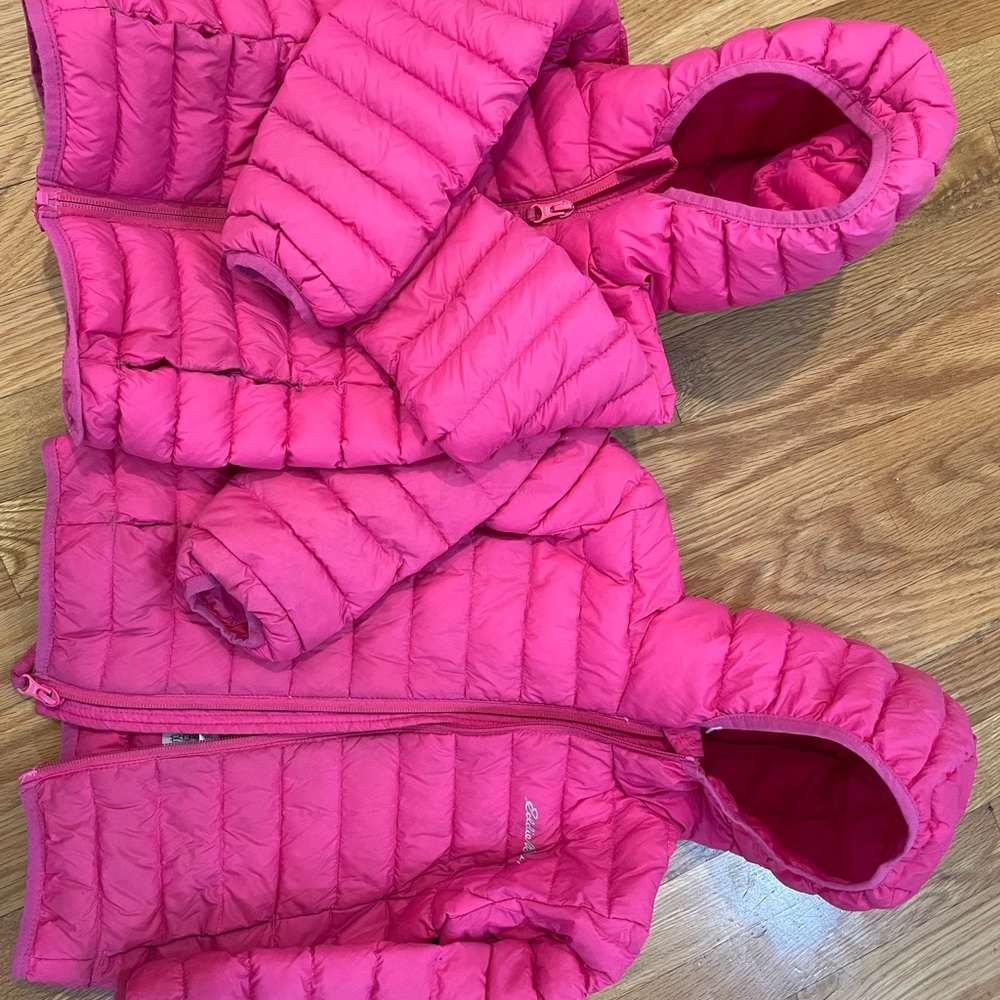Eddie Bauer pink down jacket size 2t and 3t